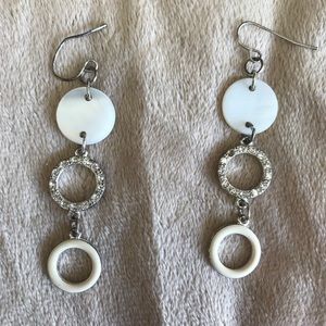 Rhinestone and colored earrings